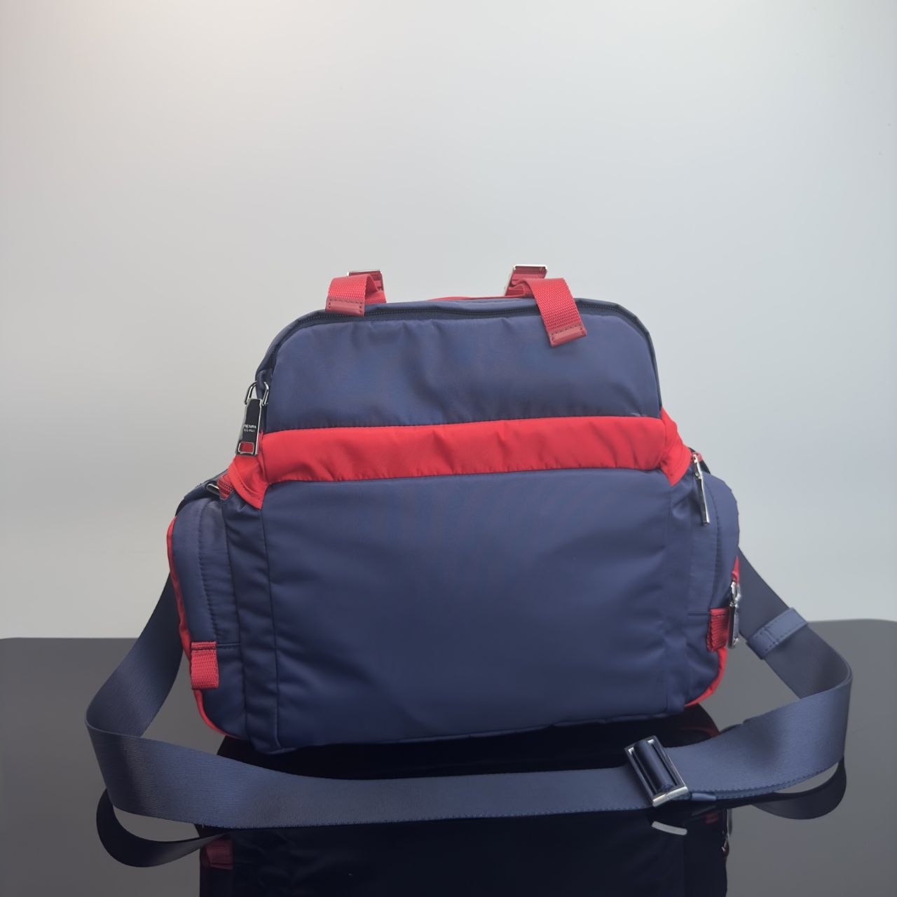 Pr@da Nylon Messenger — Navy image 4