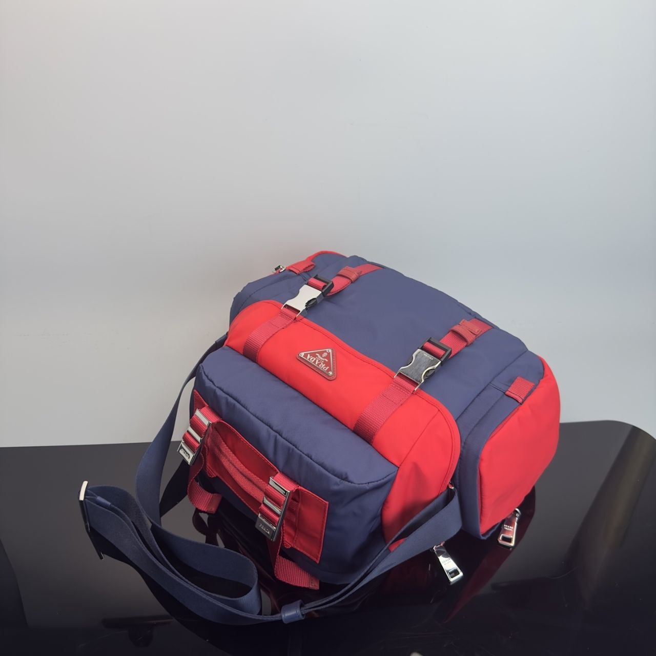 Pr@da Nylon Messenger — Navy image 5
