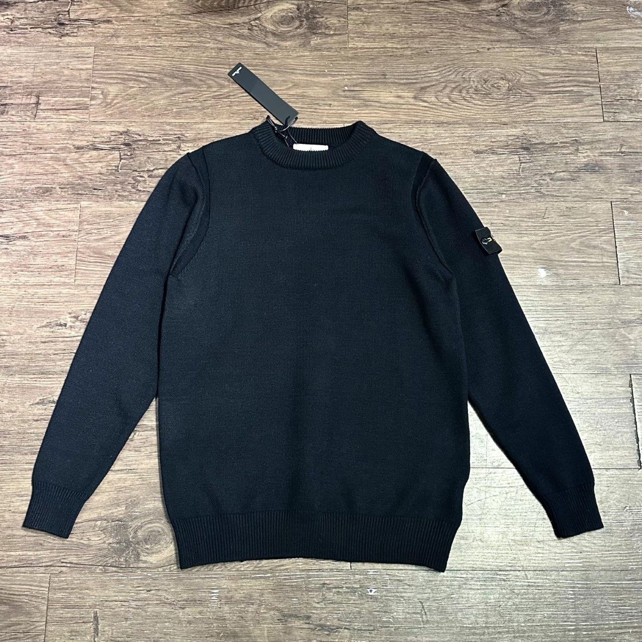 Stone 1sland Knit Sweater — Black