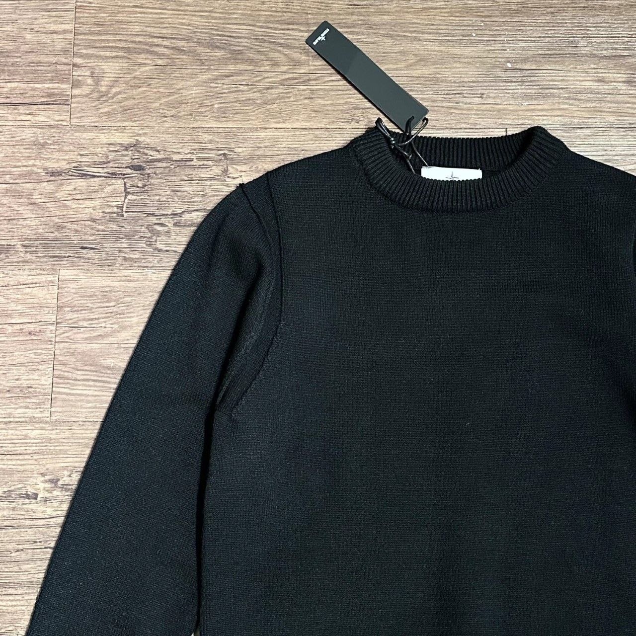 Stone 1sland Knit Sweater — Black image 3