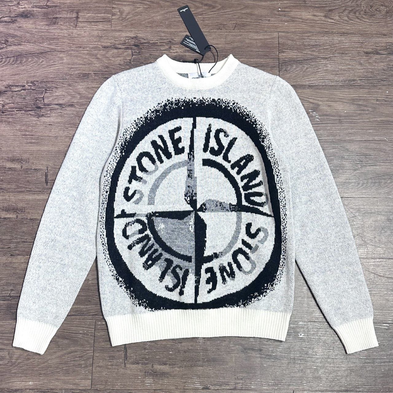 Stone 1sland Knit Sweater — White image 6
