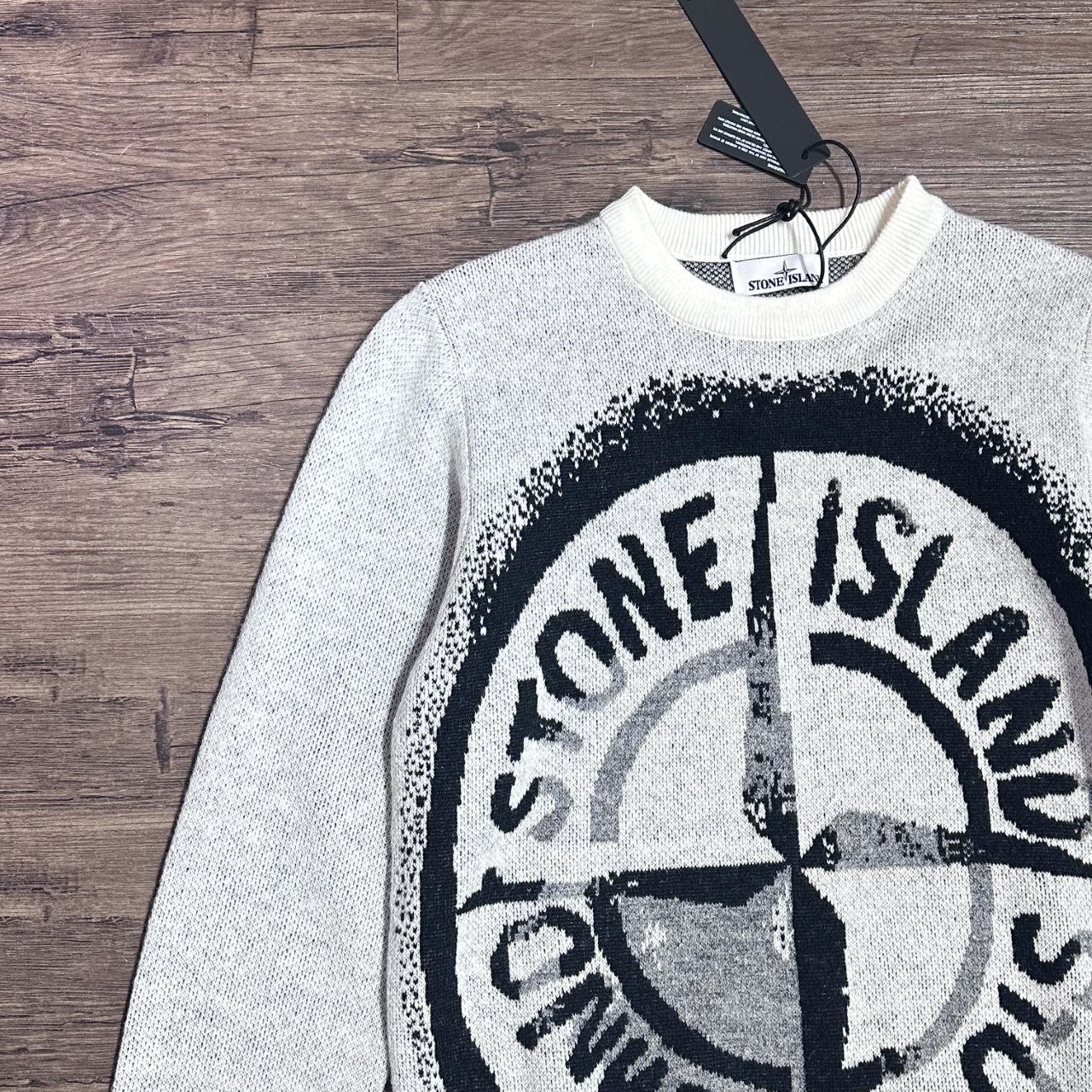 Stone 1sland Knit Sweater — White image 8