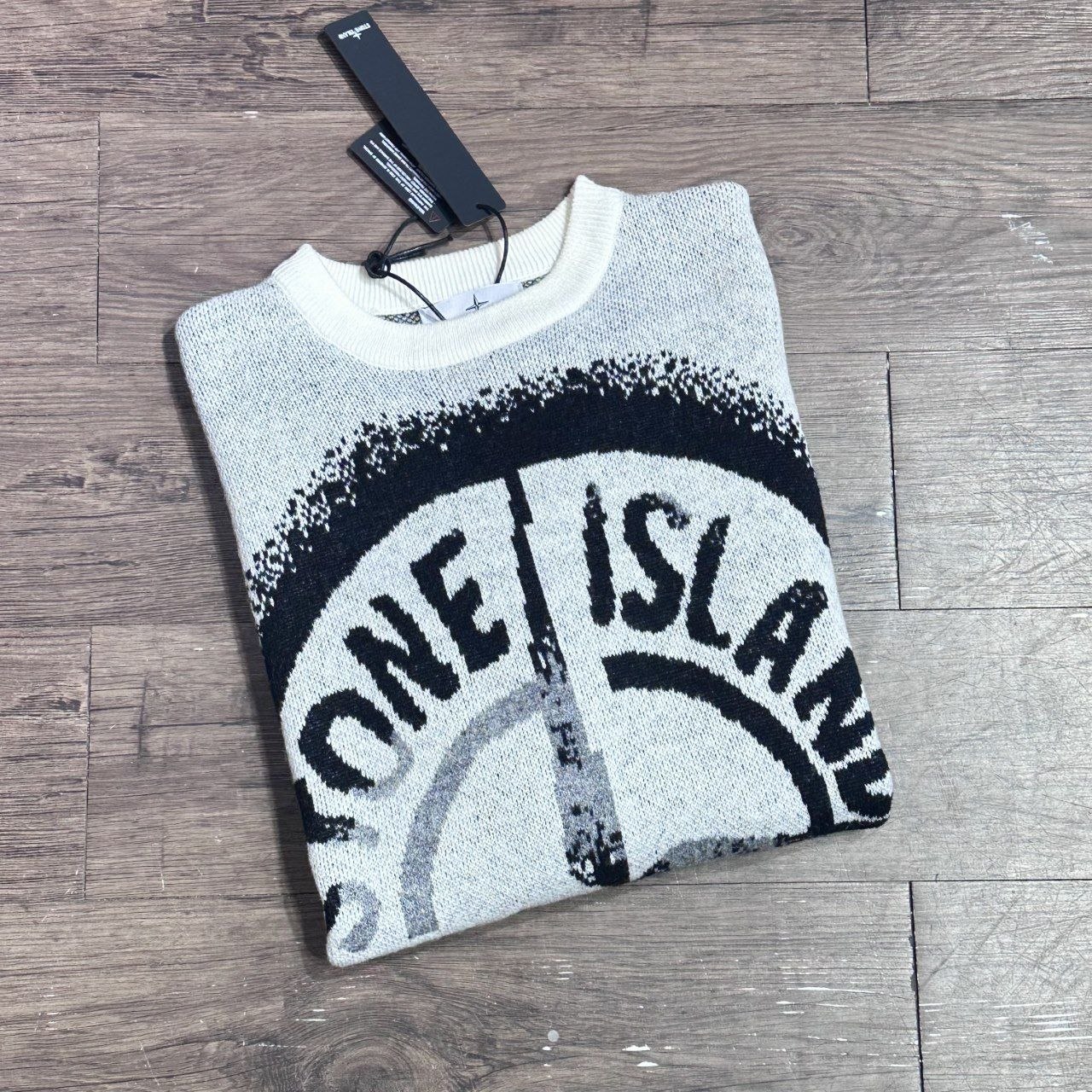 Stone 1sland Knit Sweater — White image 9
