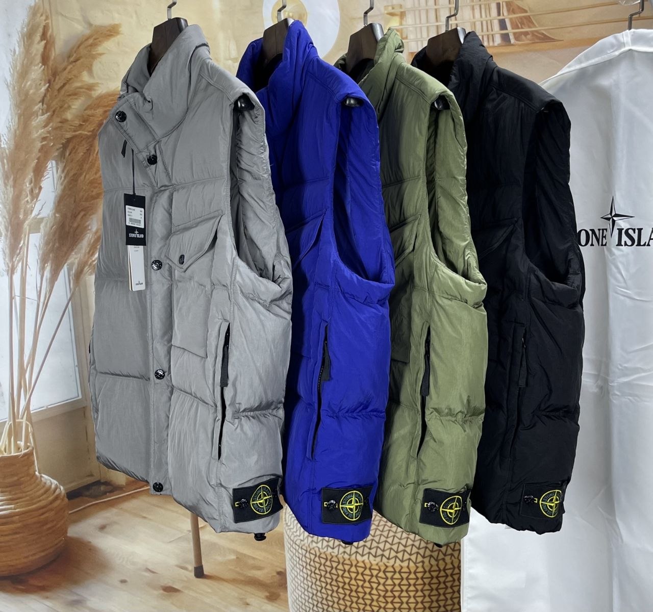 Stone 1sland Down Vest — Grey