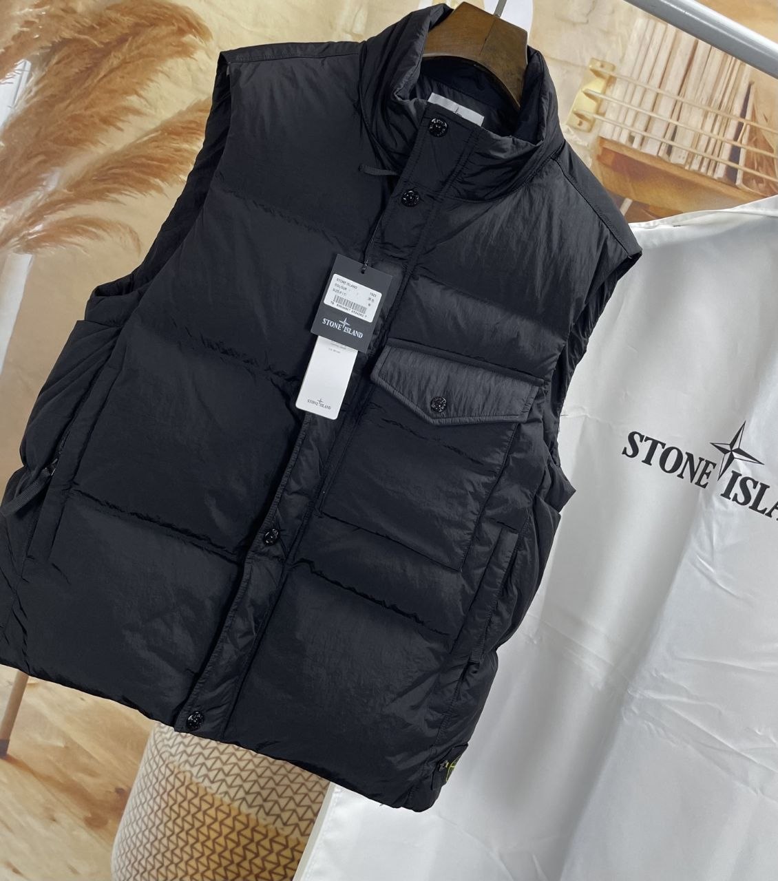 Stone 1sland Down Vest — Grey image 3