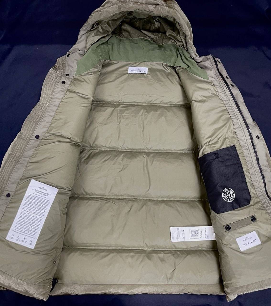 Stone 1sland Metallic-Weave Down Jacket — Green image 6