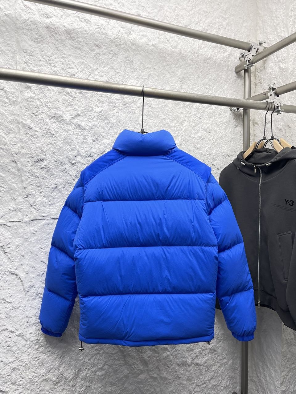 M0ncl3r Reversible Short Down Jacket — Blue image 2