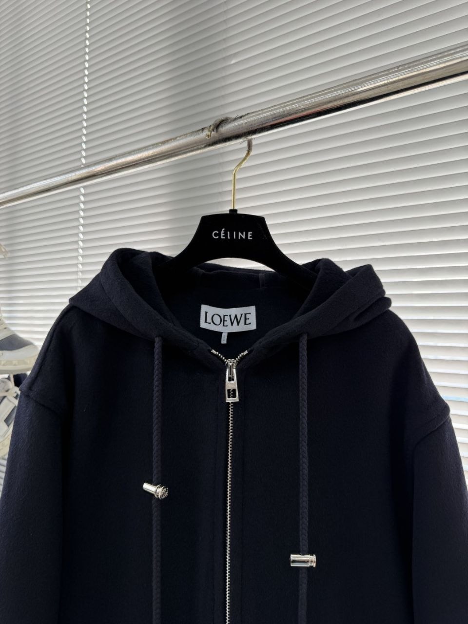 L03we Hooded Long Coat — Navy image 3