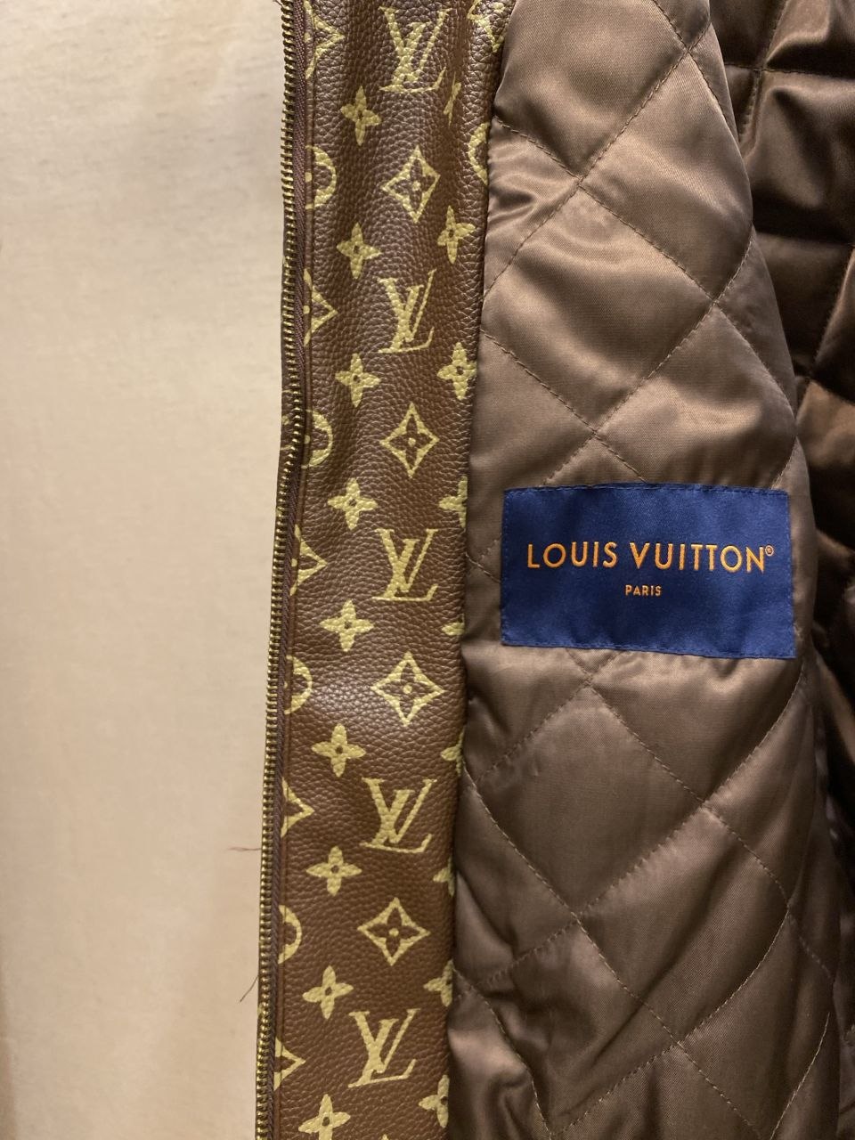 1V Monogram Leather Baseball Jacket image 3