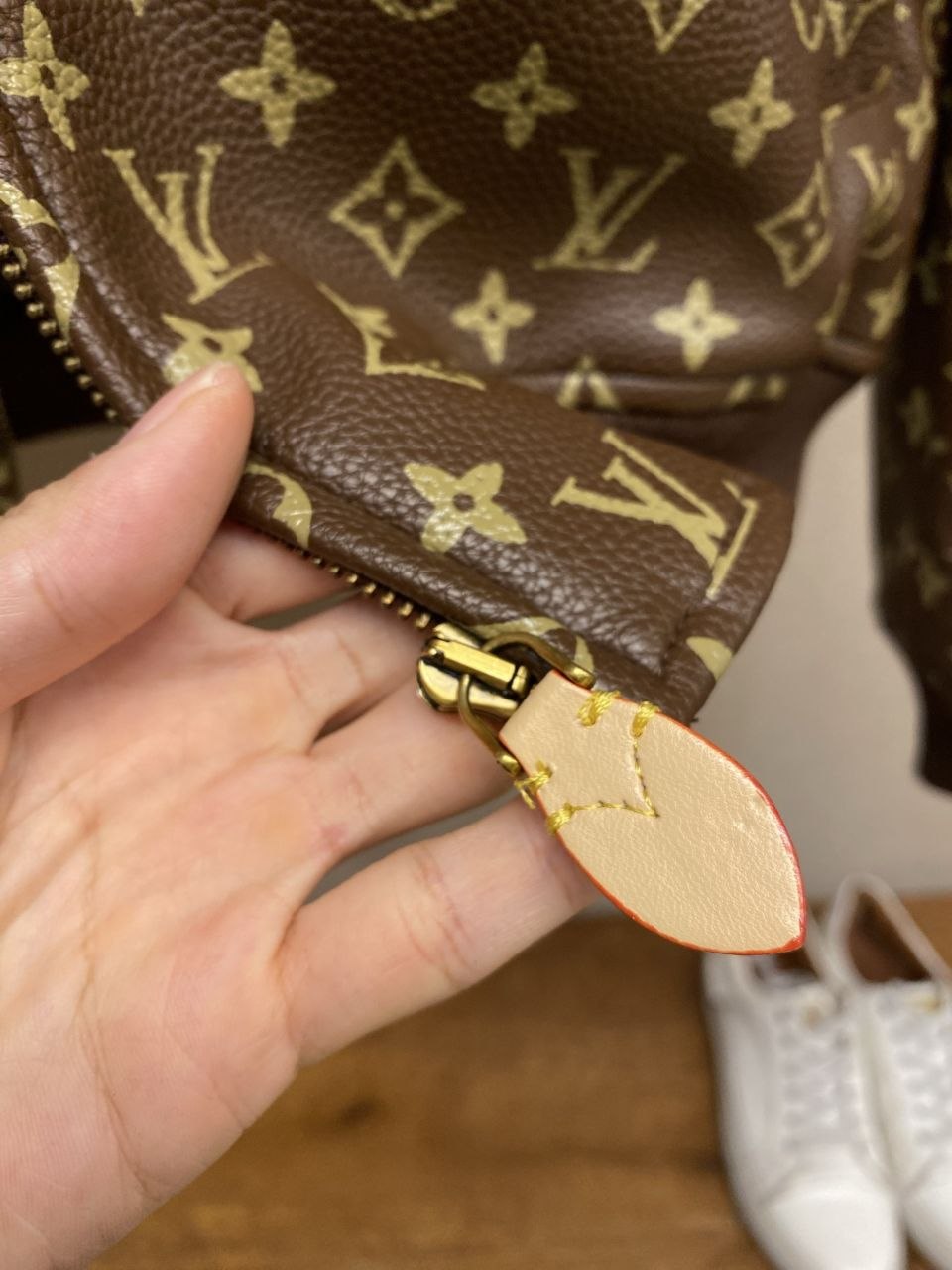 1V Monogram Leather Baseball Jacket image 5
