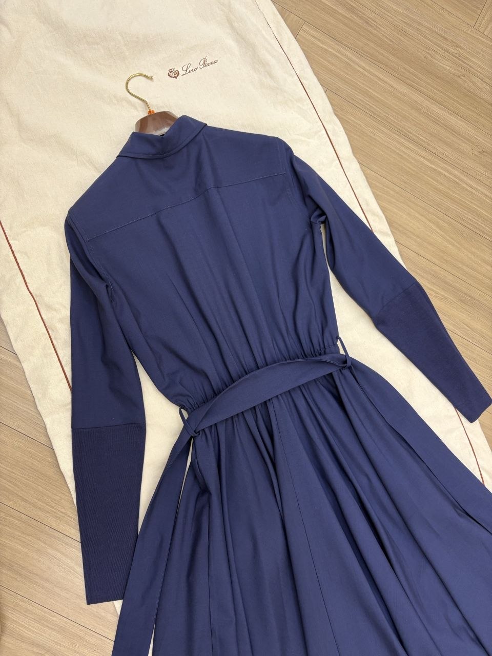 L0r0 P1ana Wool Dress — Navy image 5