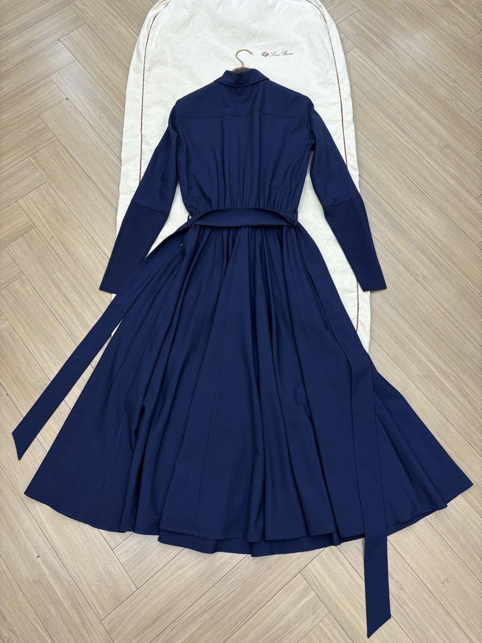 L0r0 P1ana Wool Dress — Navy image 7