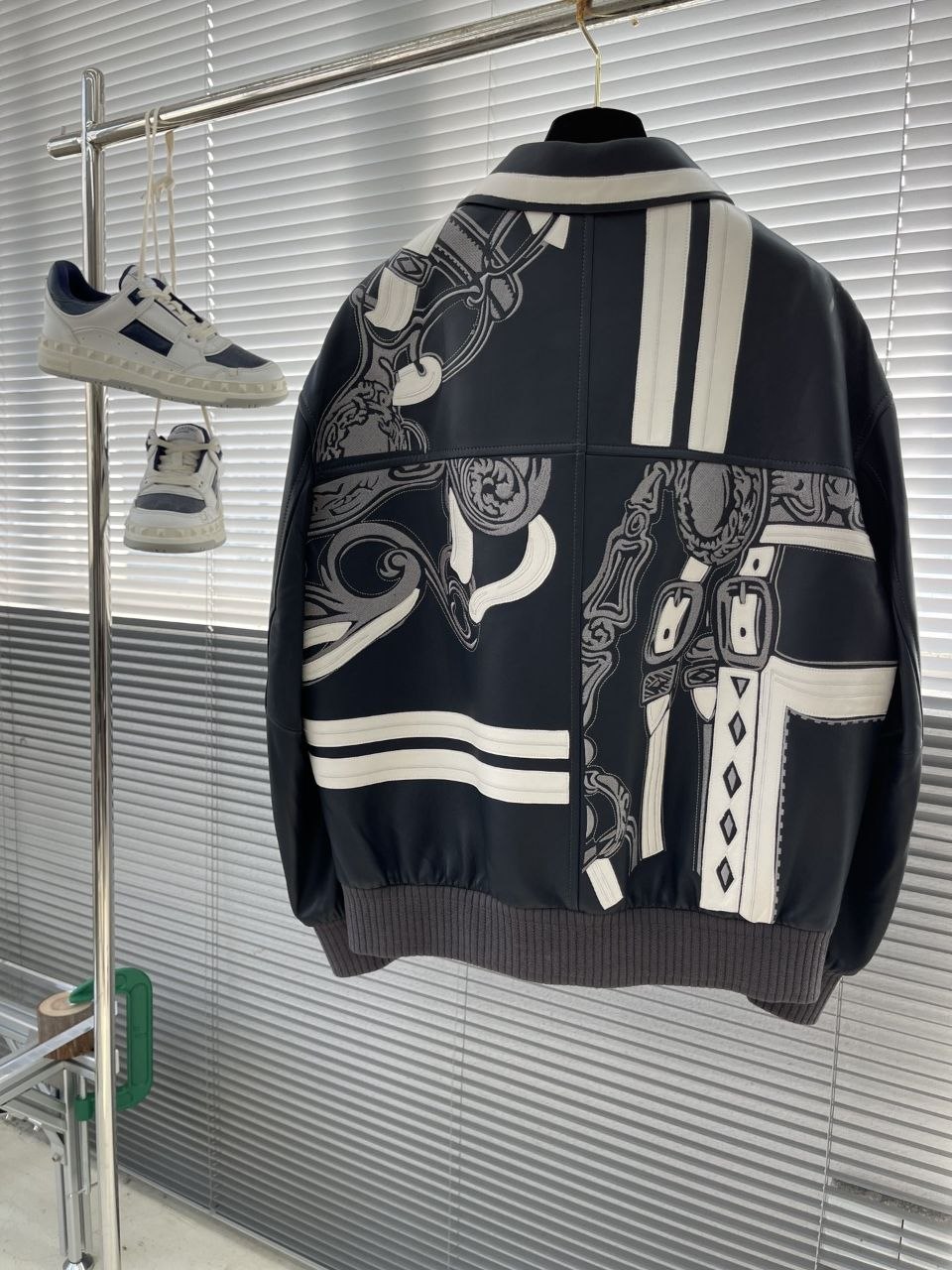 H3rmes Colour-Block Leather Jacket image 2