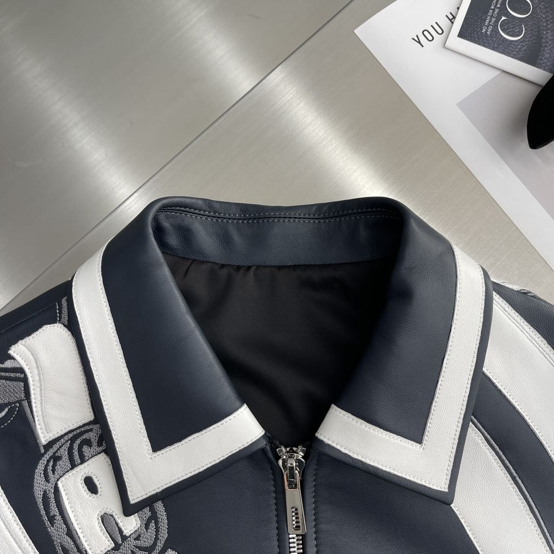 H3rmes Colour-Block Leather Jacket image 4