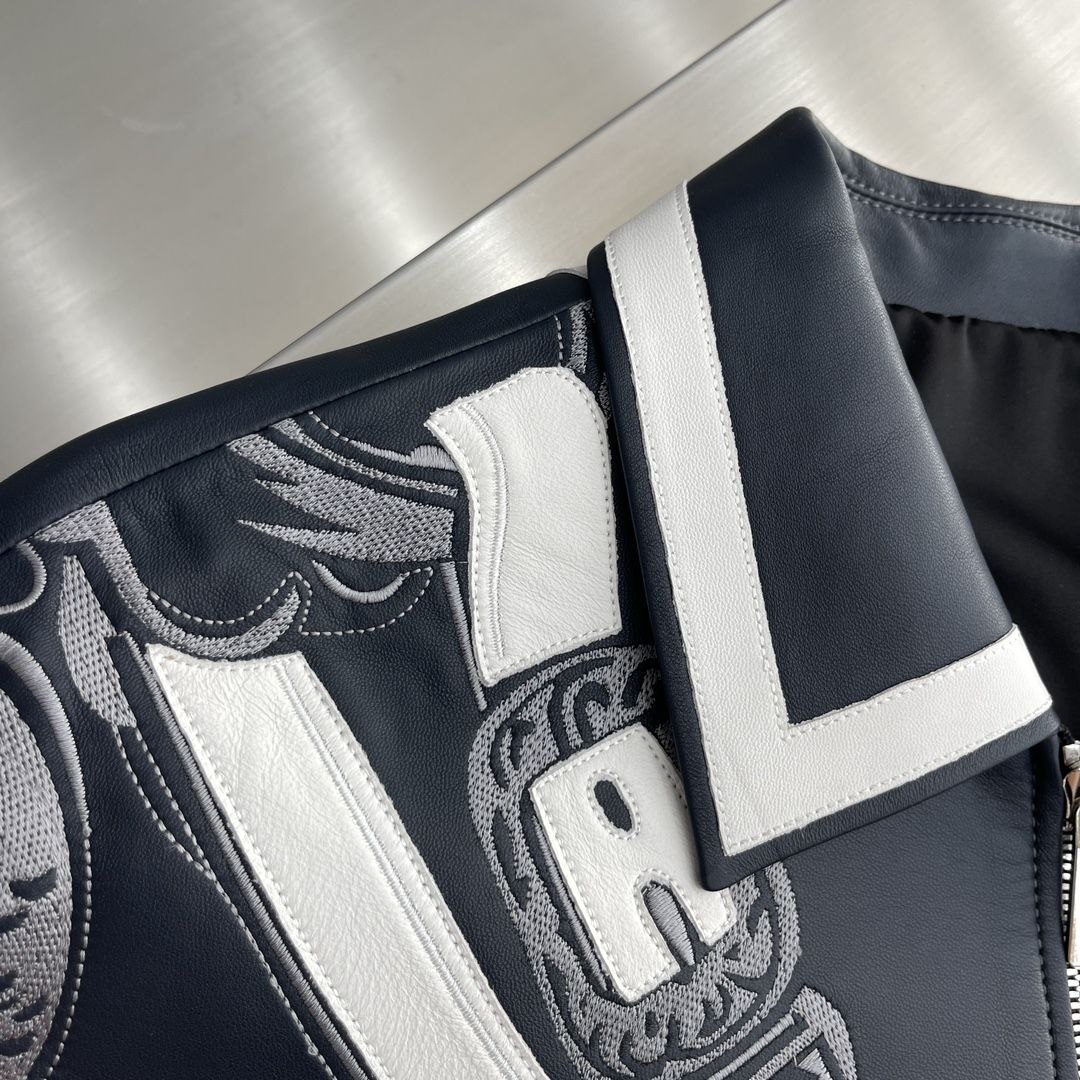H3rmes Colour-Block Leather Jacket image 9