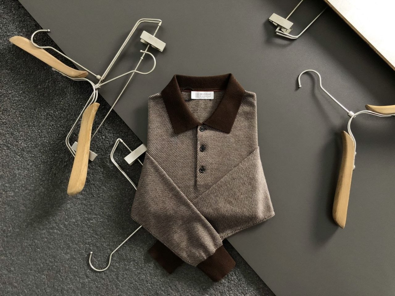 Brun3llo Cuc1nelli Knit Sweater — Khaki image 9