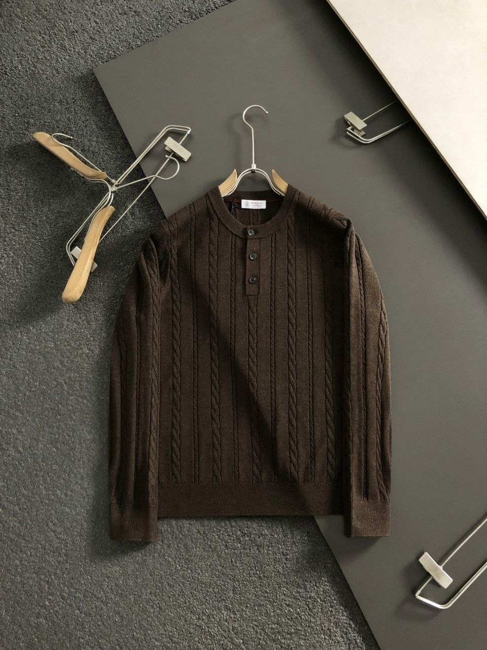 Brun3llo Cuc1nelli Knit Sweater — Oat image 5