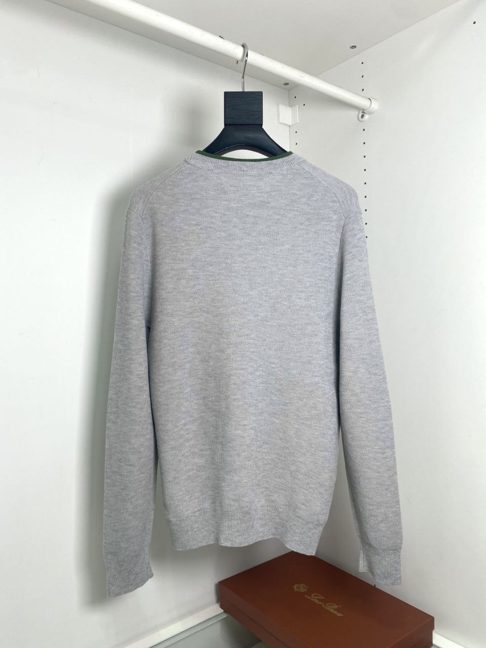 L0r0 P1ana Knit Crewneck Sweater — Coffee-Grey image 2