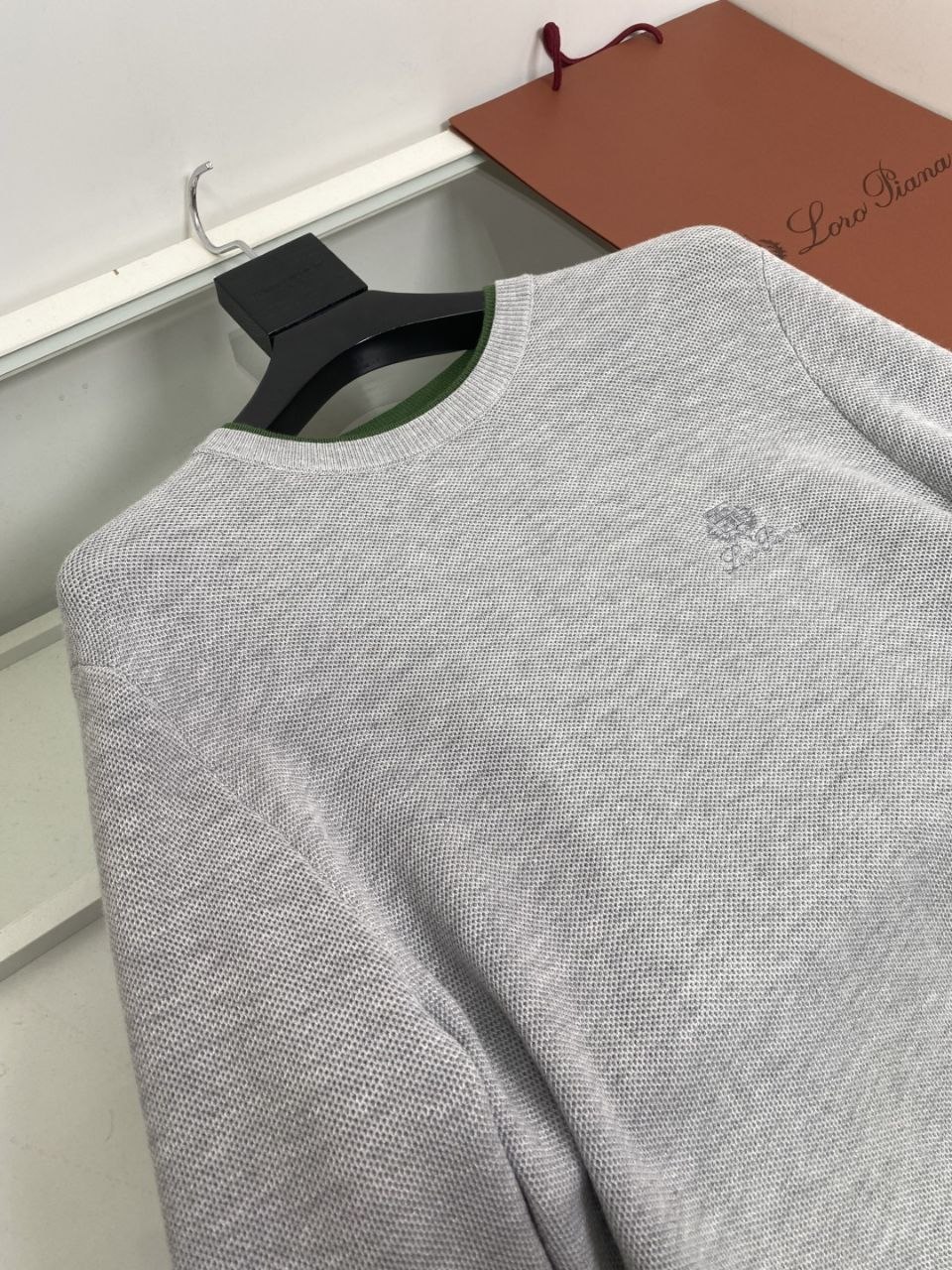 L0r0 P1ana Knit Crewneck Sweater — Coffee-Grey image 8