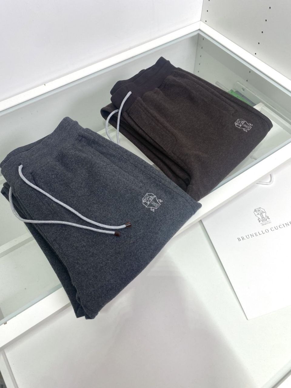 Brun3llo Cuc1nelli Track Pants — Coffee-Grey image 3