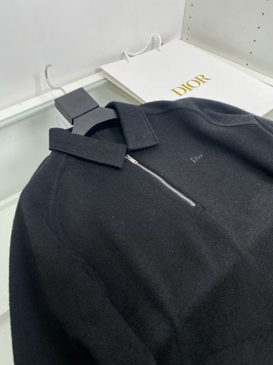 D1or Collar Knit Long-Sleeve — Black-Grey image 2