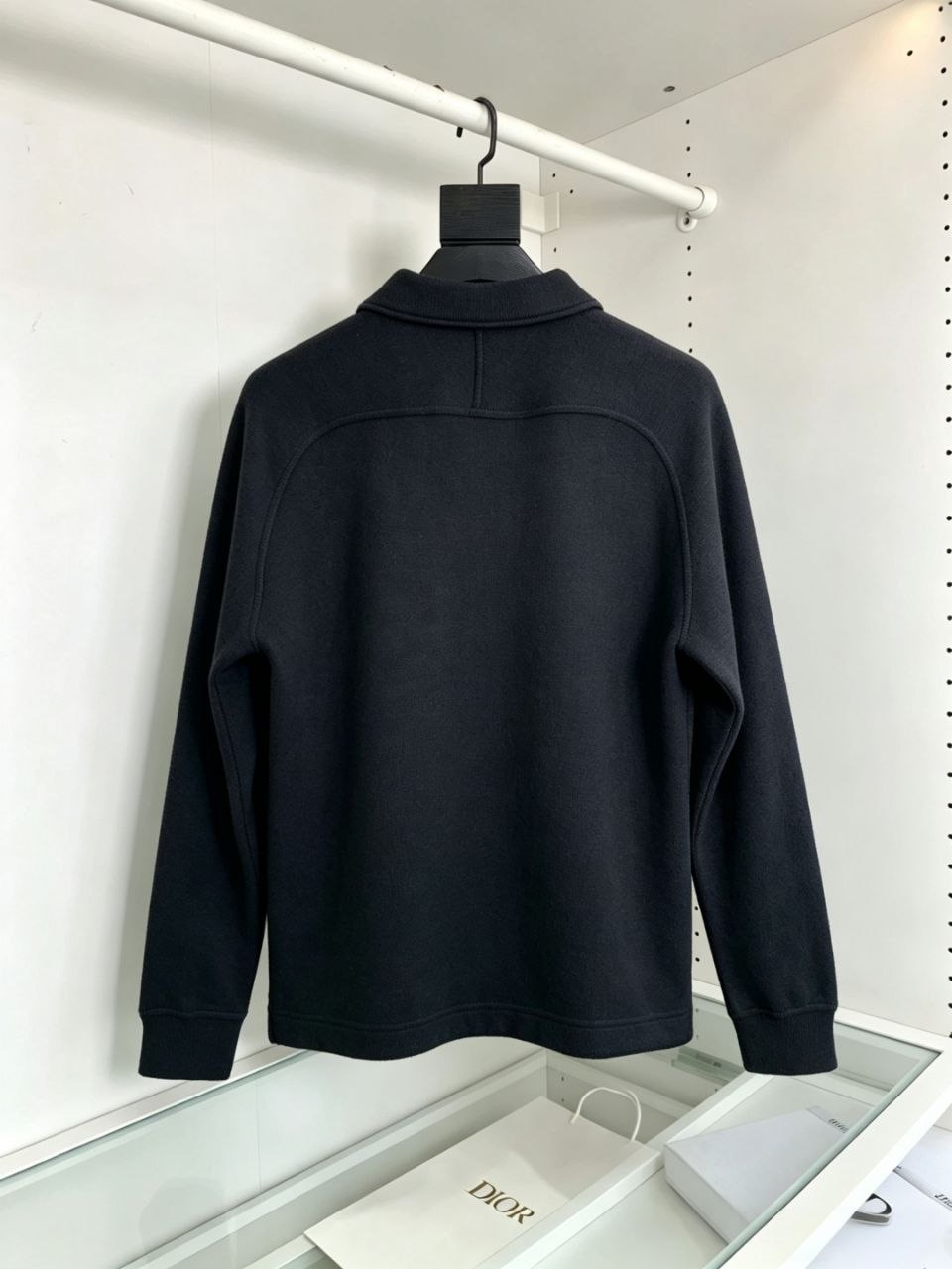 D1or Collar Knit Long-Sleeve — Black-Grey image 3