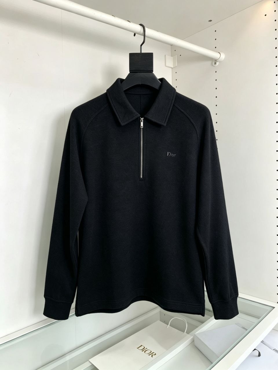D1or Collar Knit Long-Sleeve — Black-Grey image 4