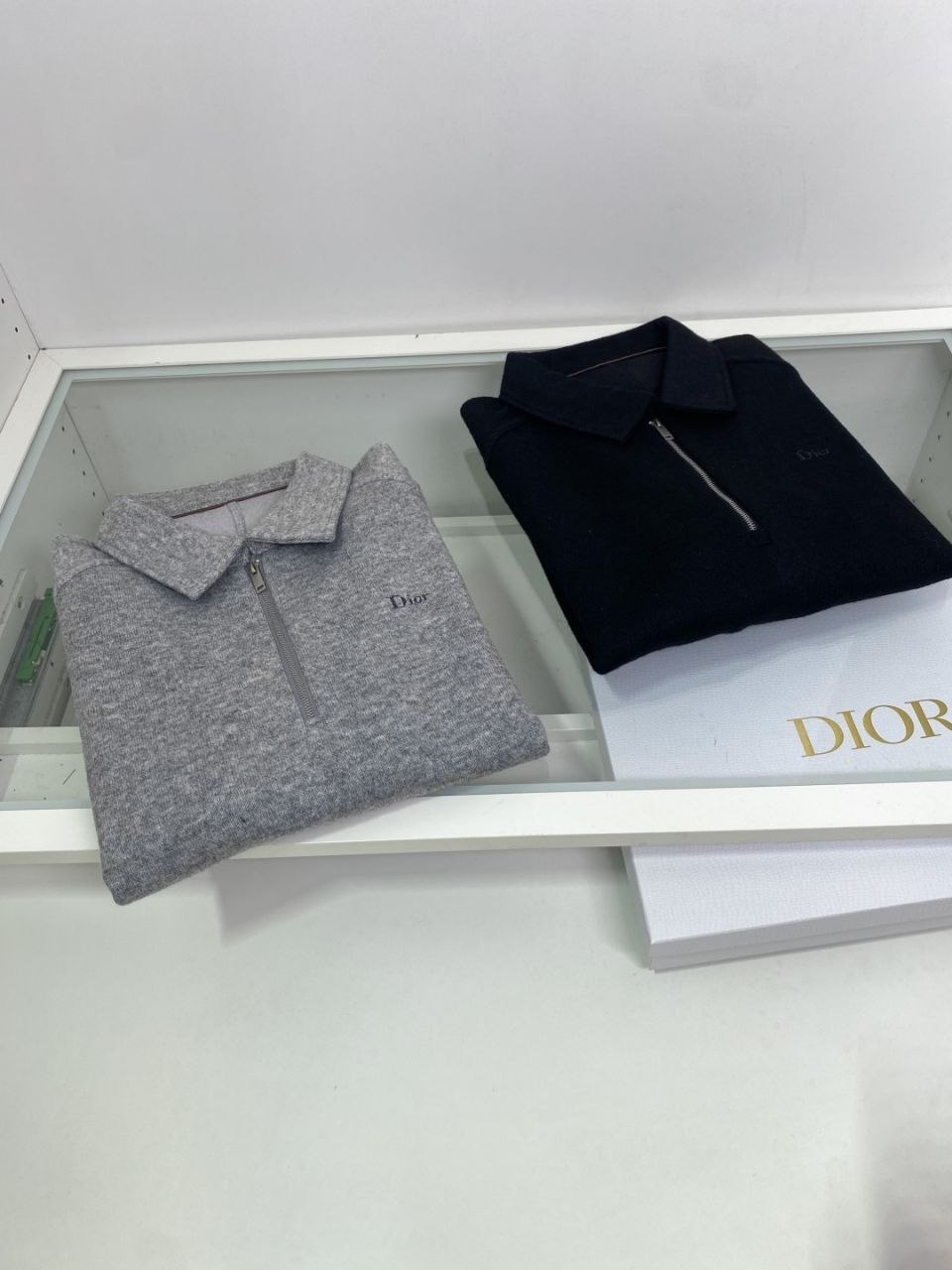 D1or Collar Knit Long-Sleeve — Black-Grey image 5