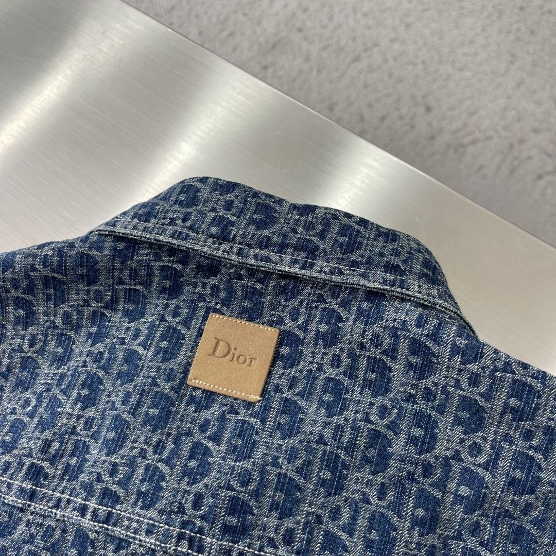 D1or Oblique Colour-Block Denim Jacket — 38–41