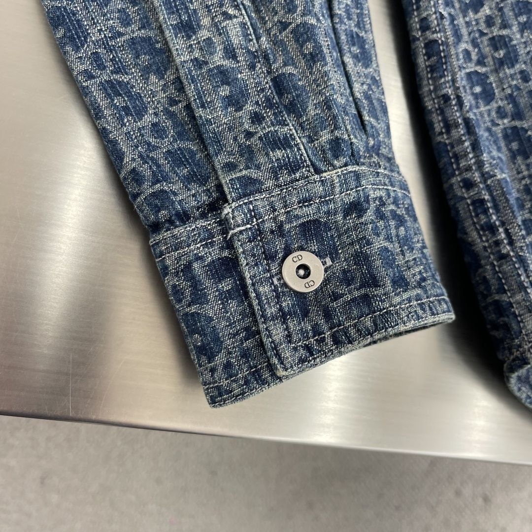 D1or Oblique Colour-Block Denim Jacket — 38–41 image 3