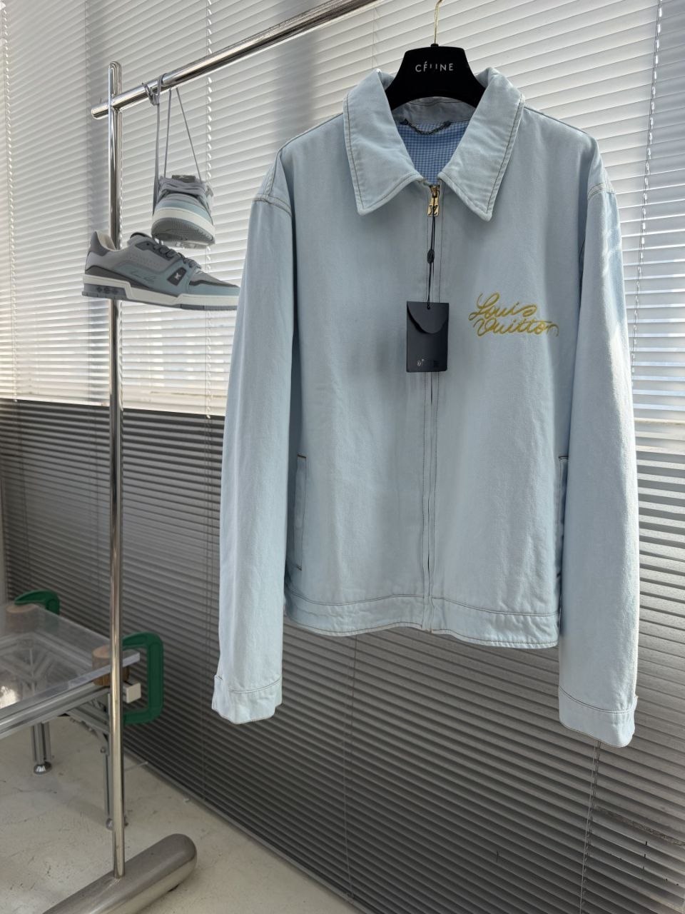 1V SS26 Embroidered Drawcord Denim Jacket — 46–52 image 5