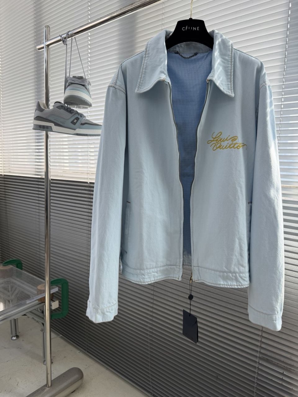 1V SS26 Embroidered Drawcord Denim Jacket — 46–52 image 6