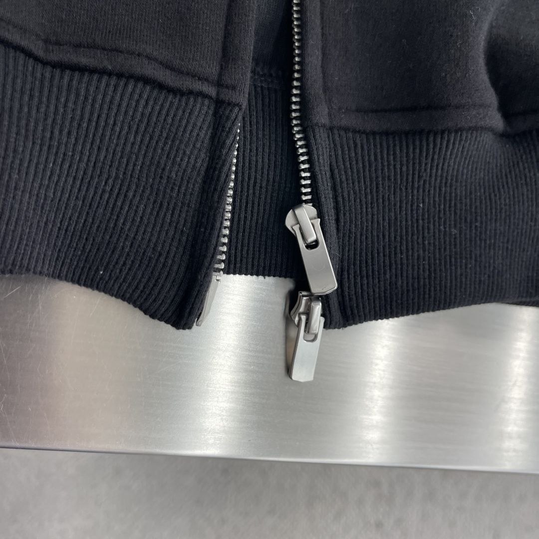 MM6 M@rgiela Four-Stitch Zip Hoodie — Black-Grey image 7