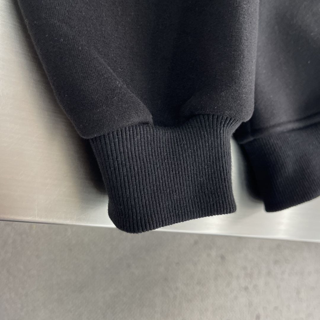 MM6 M@rgiela Four-Stitch Zip Hoodie — Black-Grey image 8