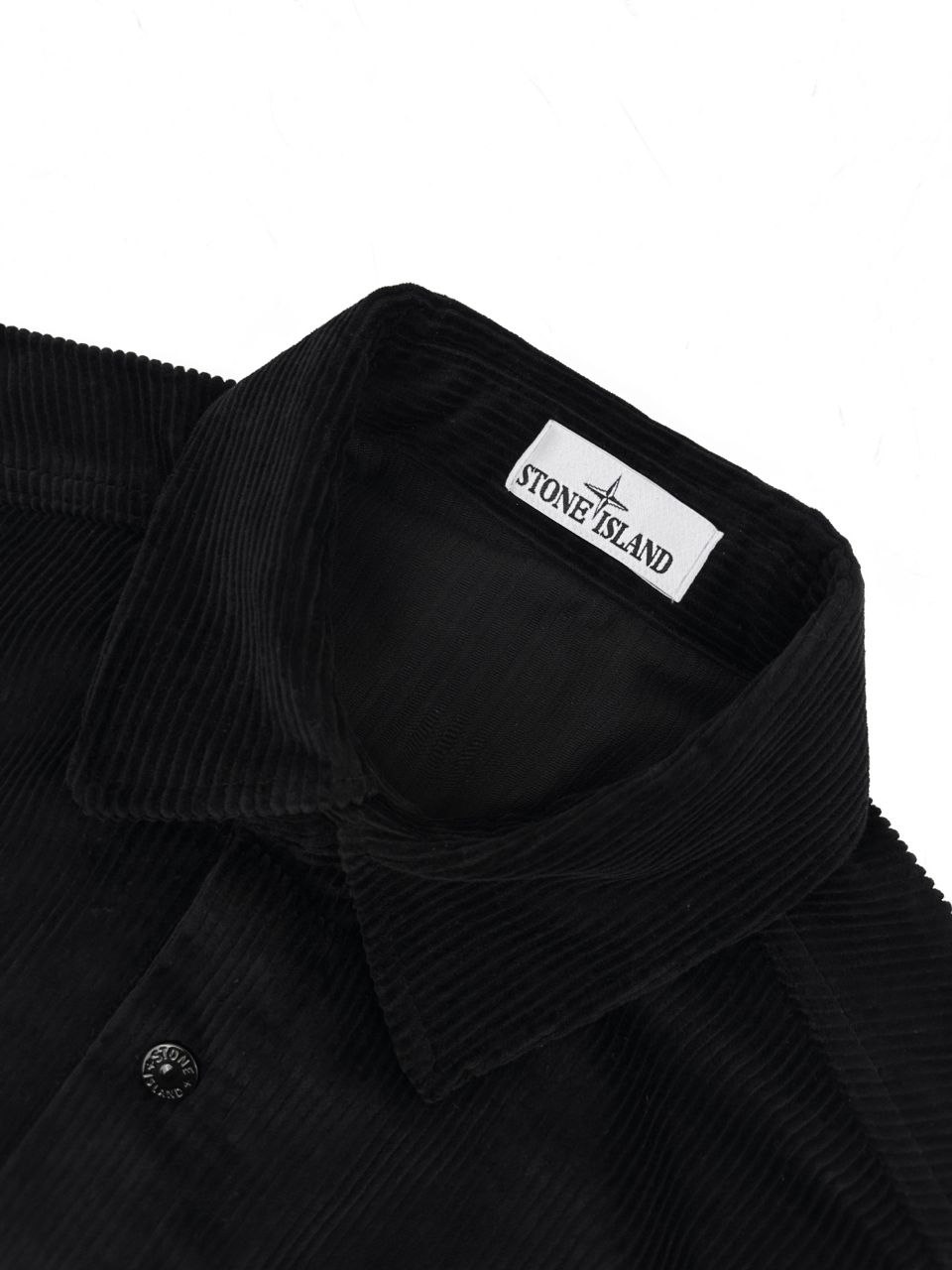 Stone 1sland Corduroy Overshirt — Black image 6