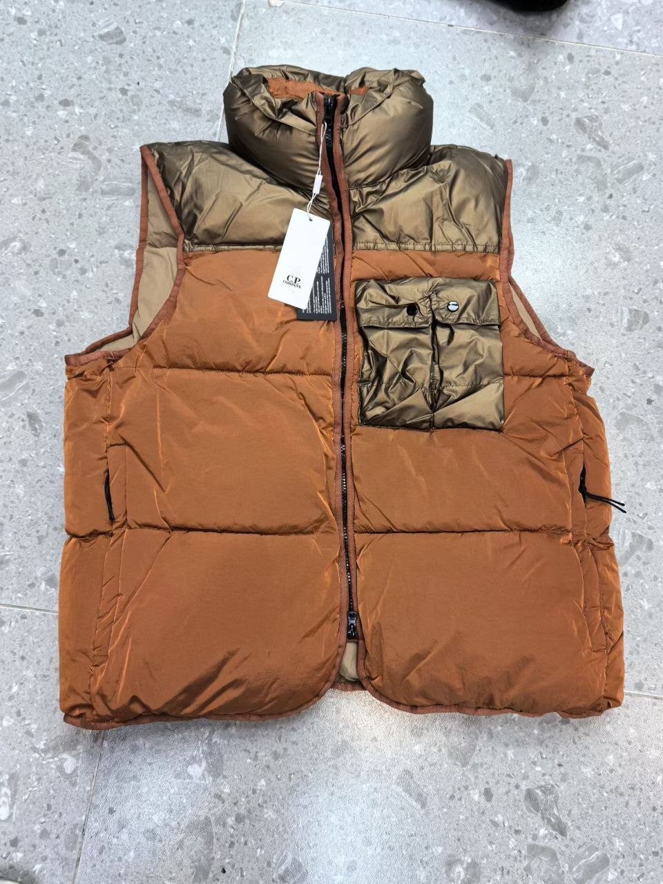 C.P. C0mpany Nylon Windbreaker Vest — Orange-Black