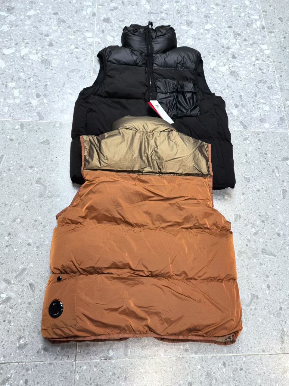 C.P. C0mpany Nylon Windbreaker Vest — Orange-Black image 3