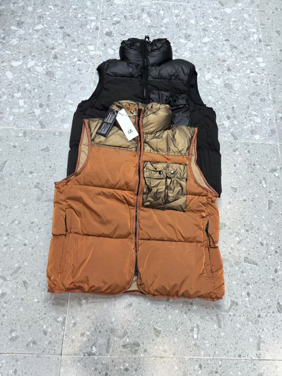 C.P. C0mpany Nylon Windbreaker Vest — Orange-Black image 4