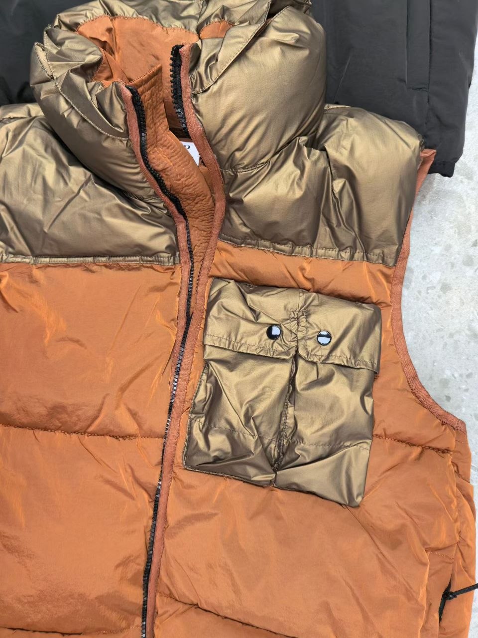 C.P. C0mpany Nylon Windbreaker Vest — Orange-Black image 6