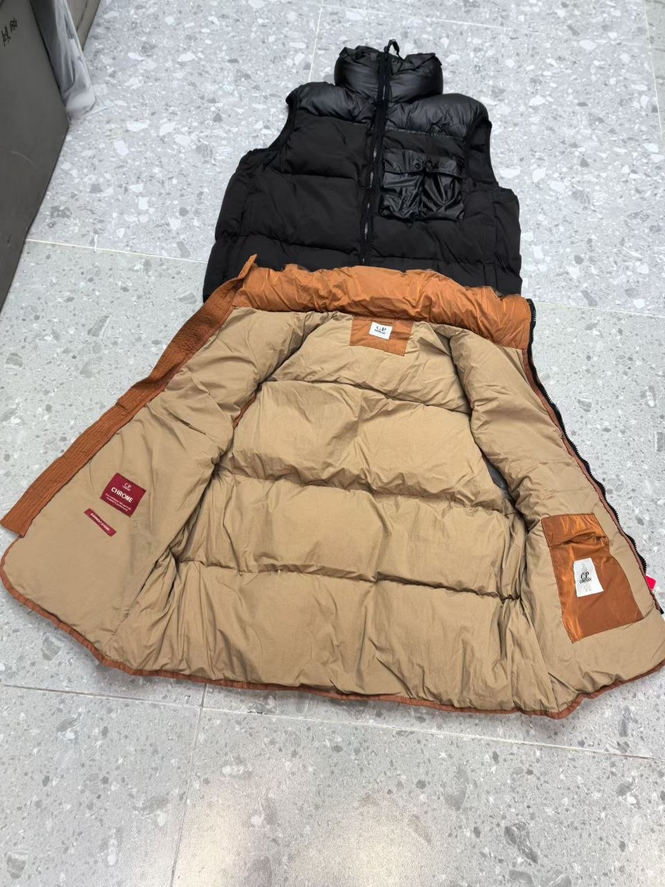 C.P. C0mpany Nylon Windbreaker Vest — Orange-Black image 7