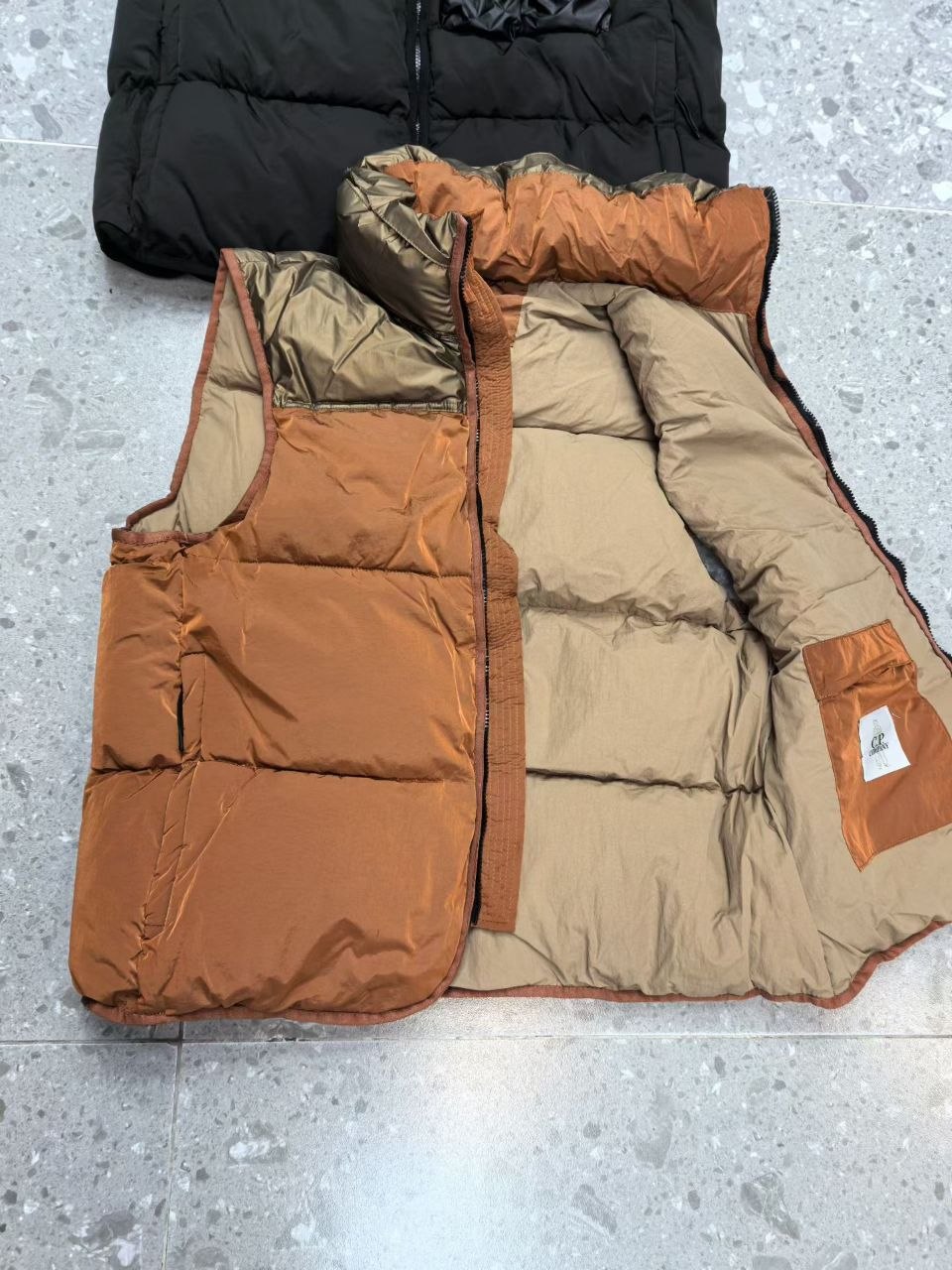 C.P. C0mpany Nylon Windbreaker Vest — Orange-Black image 9