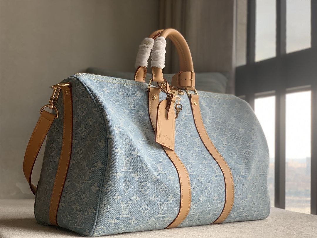 1V Keepall Bandoulière 45 — Denim Light Blue image 2
