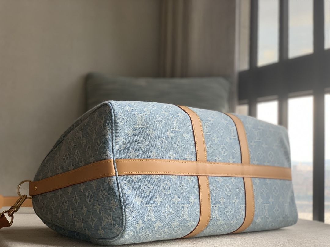 1V Keepall Bandoulière 45 — Denim Light Blue image 5