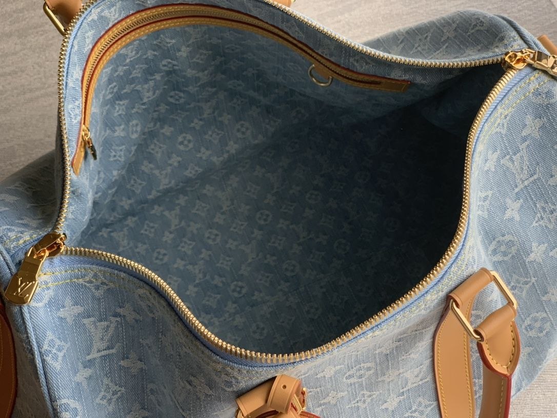 1V Keepall Bandoulière 45 — Denim Light Blue image 8