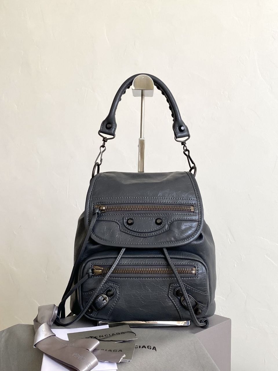 B@lenciaga Le City Backpack — Grey image 6