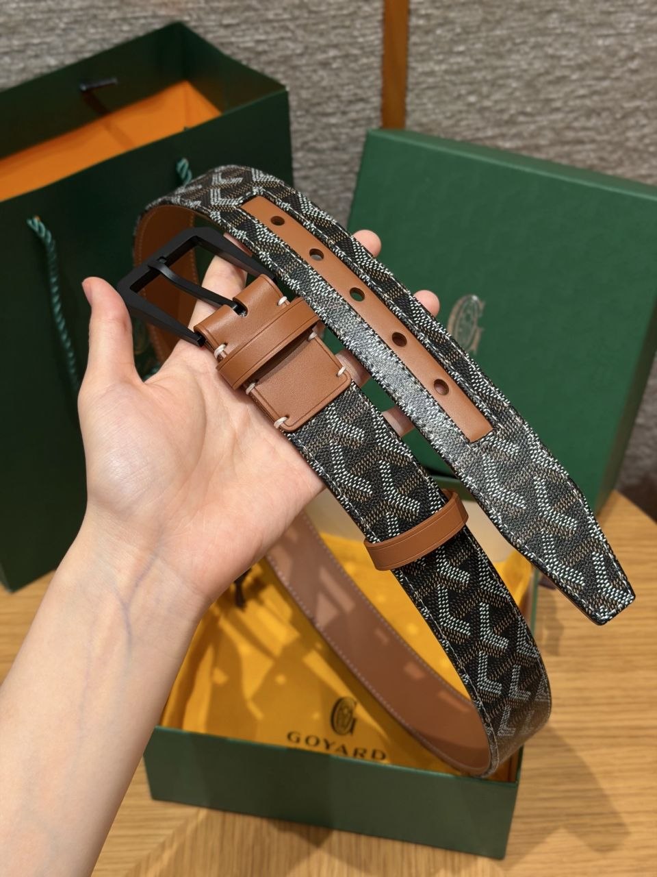 G0yard Belt 3.5cm — Brown image 3