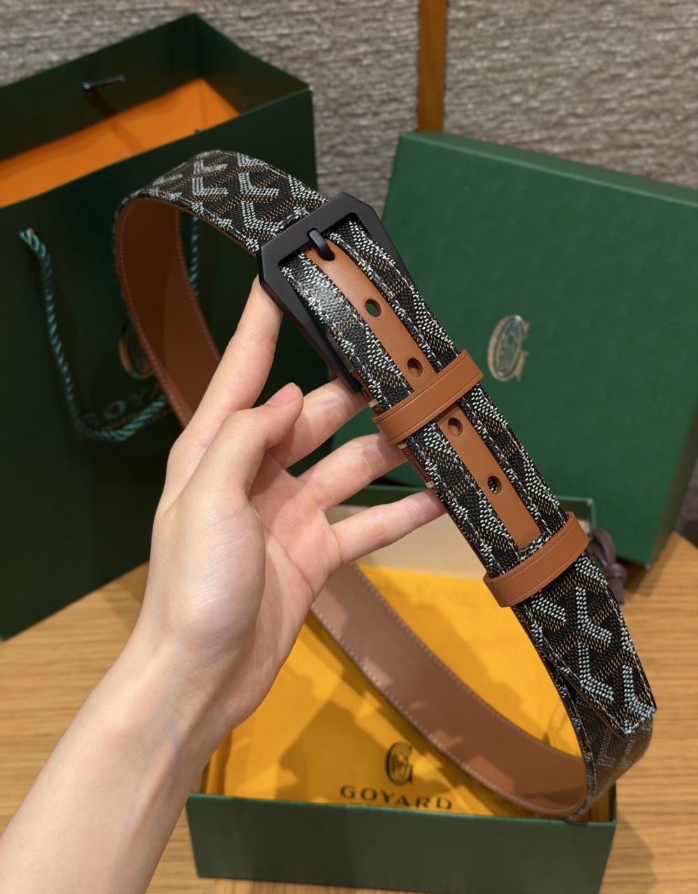 G0yard Belt 3.5cm — Brown image 4