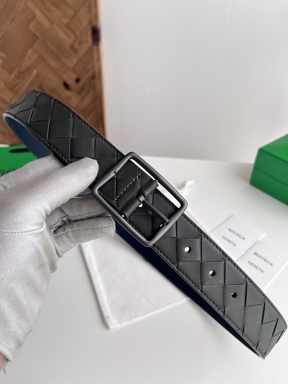BV Woven Belt — Gunmetal · Graphite-Night