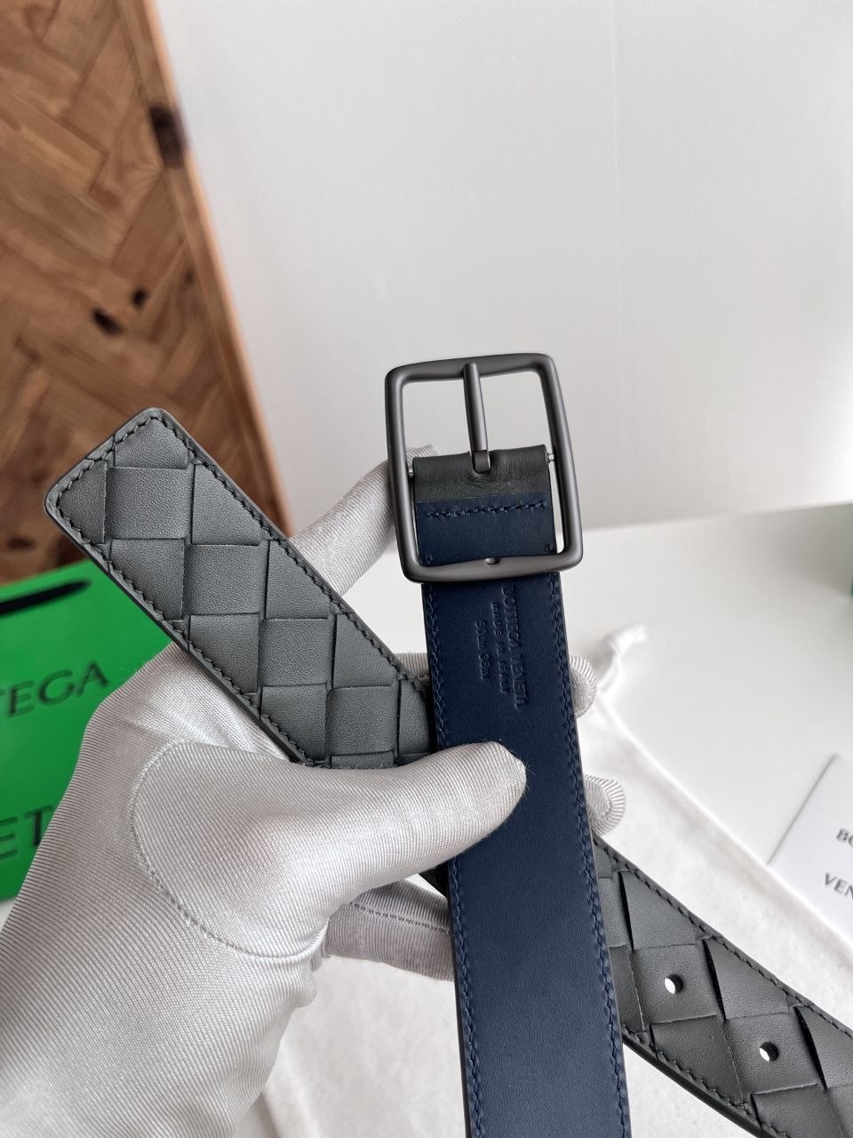 BV Woven Belt — Gunmetal · Graphite-Night image 3