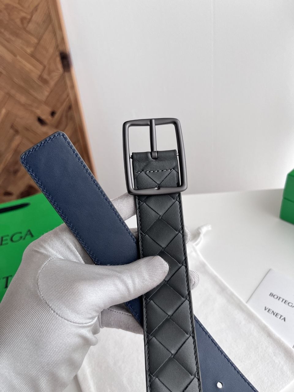 BV Woven Belt — Gunmetal · Graphite-Night image 4